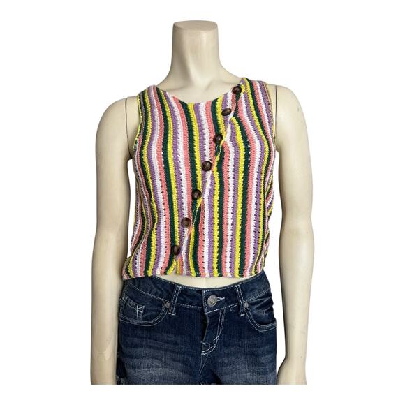 Festival Top Shirt Blouse Concert Summer Skimpy Beach Crop y2k Tank Boho S - Picture 1 of 7
